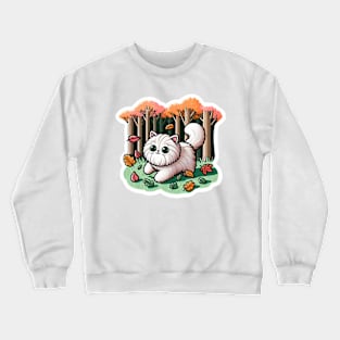 kitty in the woods Crewneck Sweatshirt